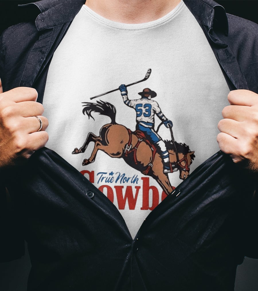 True North Cowboy Hockey Riding Bucking Bronco Number 53 T-Shirt