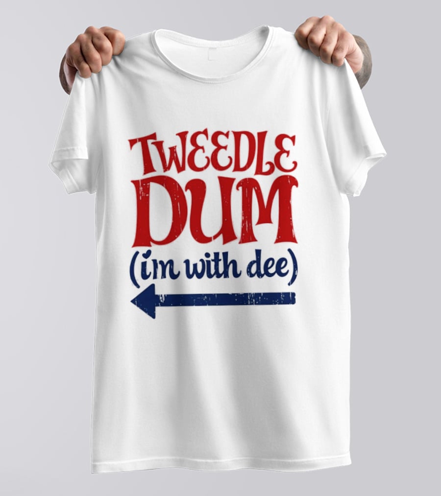 Tweedle Dum I'm With Dee Matching Couple T-Shirt