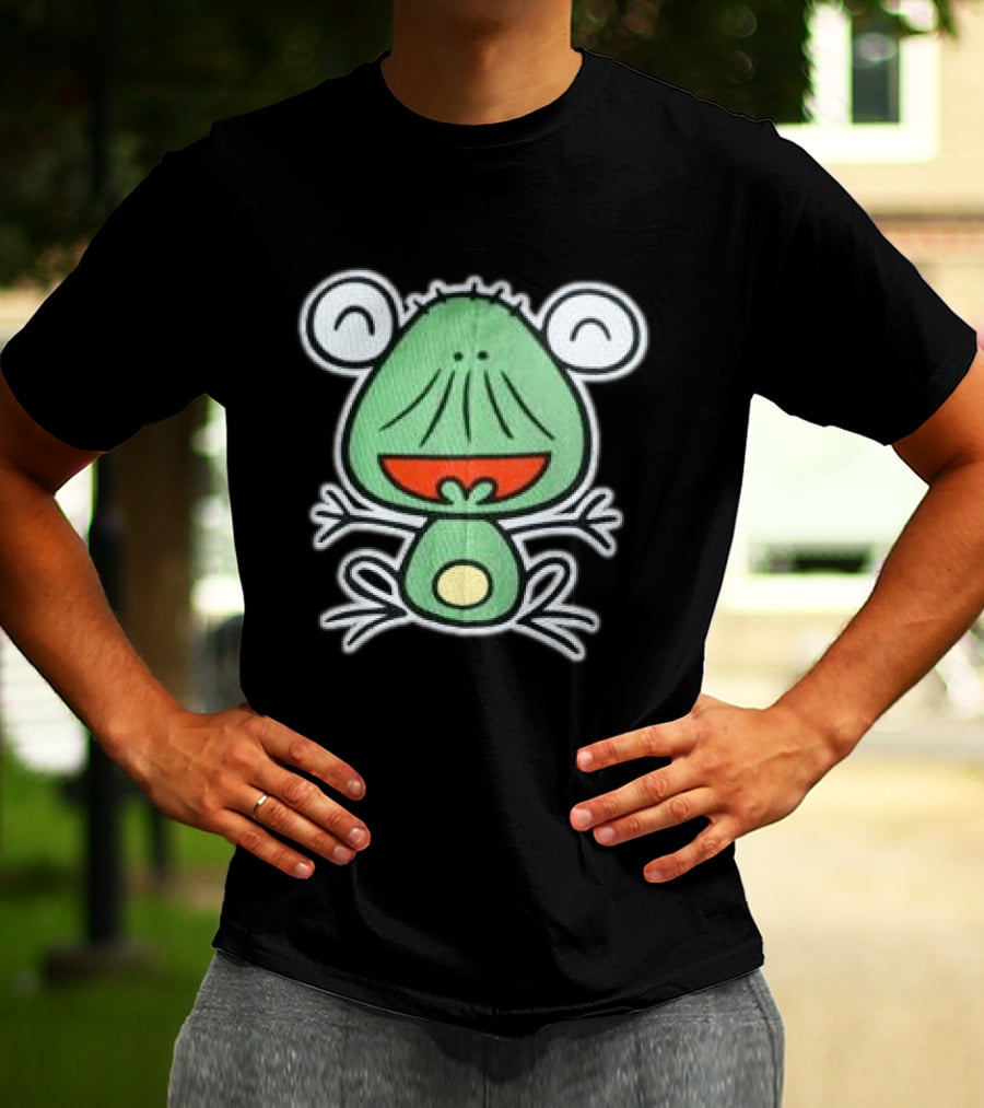 Brooklyn Museum Store Beshi Caps Cartoon Green Frog T-Shirt