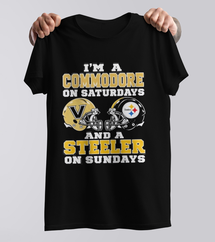I'm A Commodore On Saturdays And A Steeler On Sundays Helmets T-Shirt
