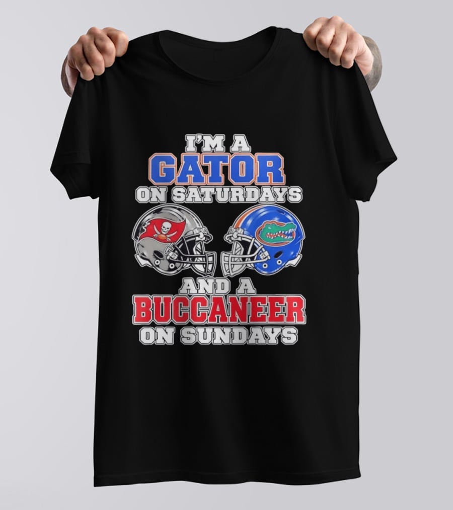 I'm A Gator On Saturdays And A Buccaneer On Sundays Football Helmets T-Shirt