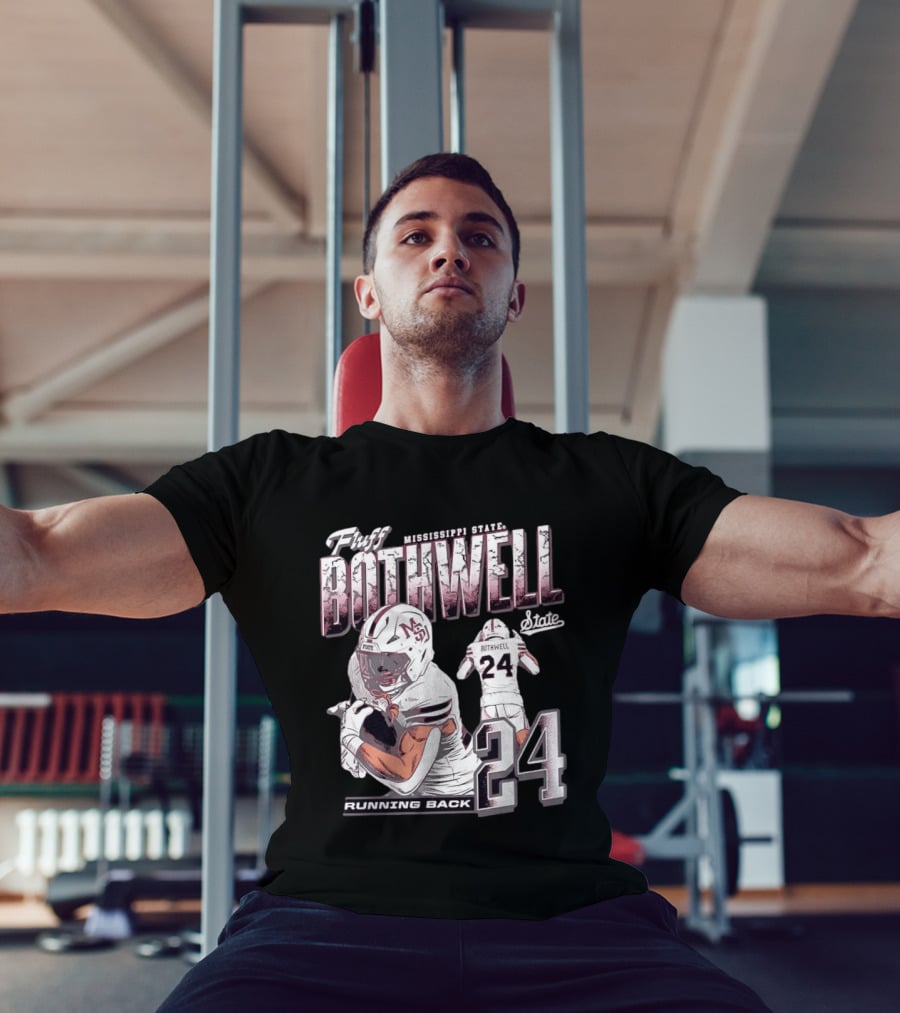 Fluff Bothwell No 24 Mississippi State Running Back T-Shirt