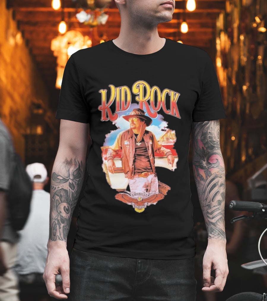 Kid Rock American Badass Mean Lean Car Scene Vintage Style Iconic Look T-Shirt
