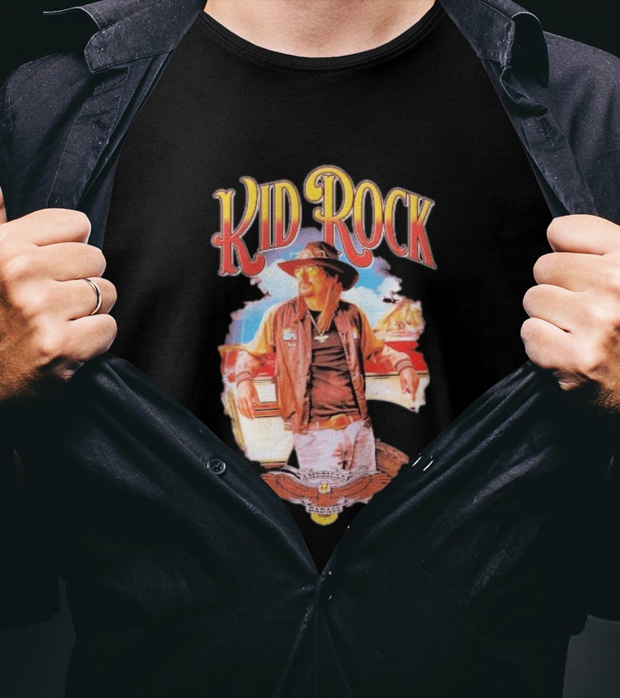 Kid Rock American Badass Mean Lean Car Scene Vintage Style Iconic Look T-Shirt