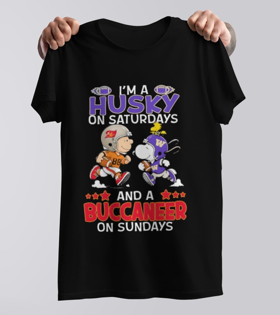 I'm A Husky On Saturdays And A Buccaneer On Sundays Peanuts Snoopy Charlie Brown T-Shirt