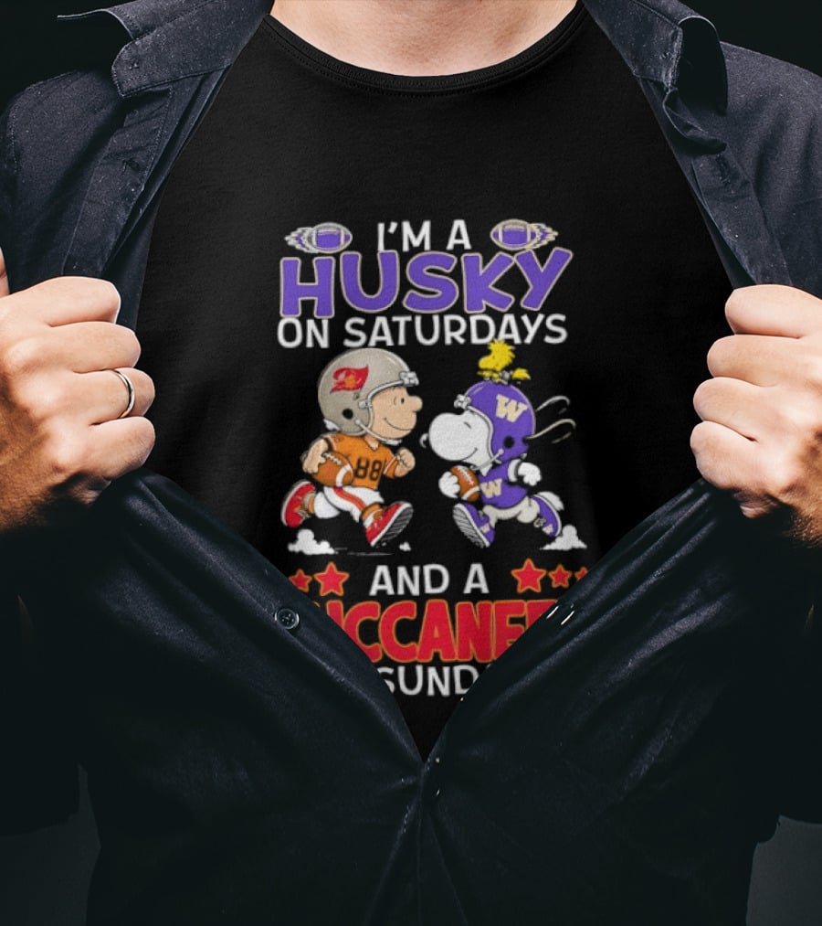 I'm A Husky On Saturdays And A Buccaneer On Sundays Peanuts Snoopy Charlie Brown T-Shirt