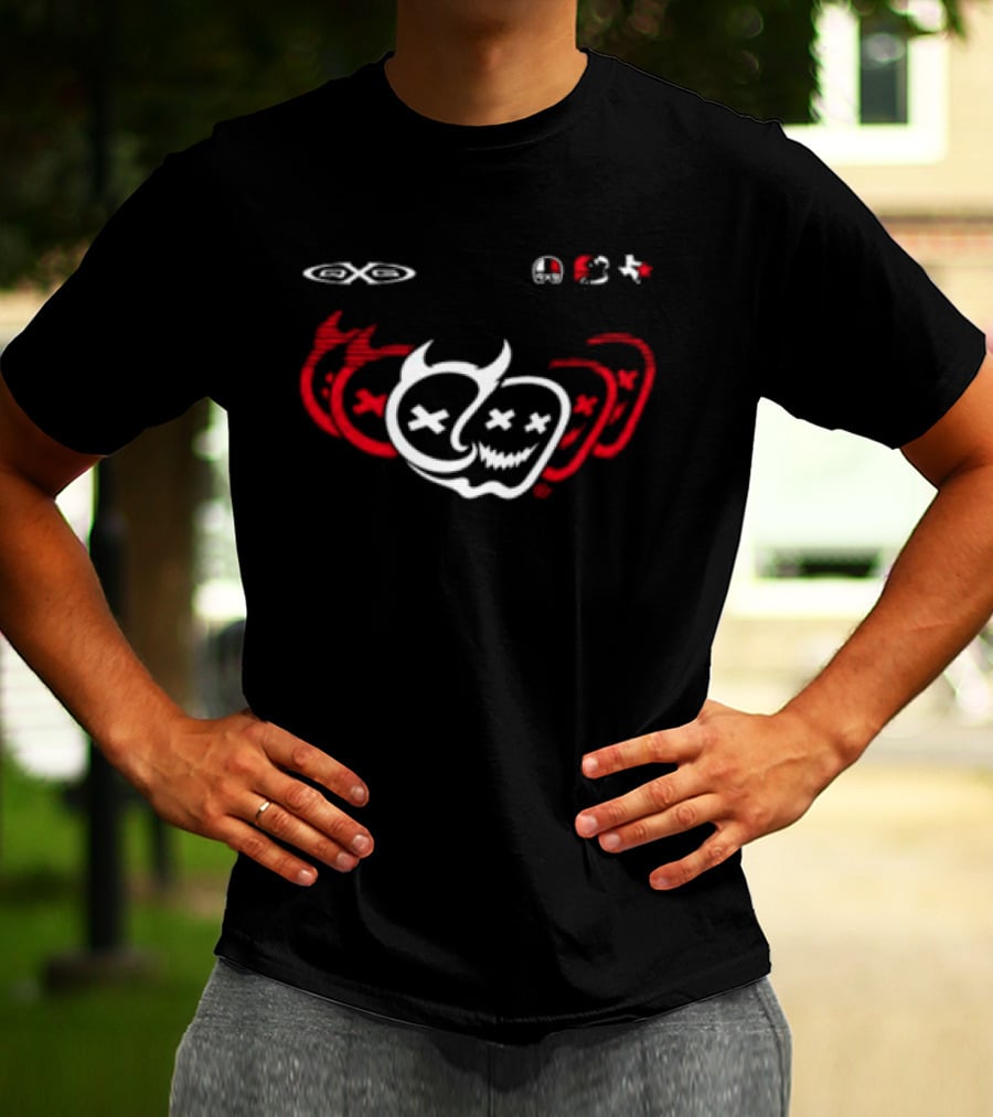 Quiet Racing Club Store Void Emojis Skulls Wings Red White T-Shirt
