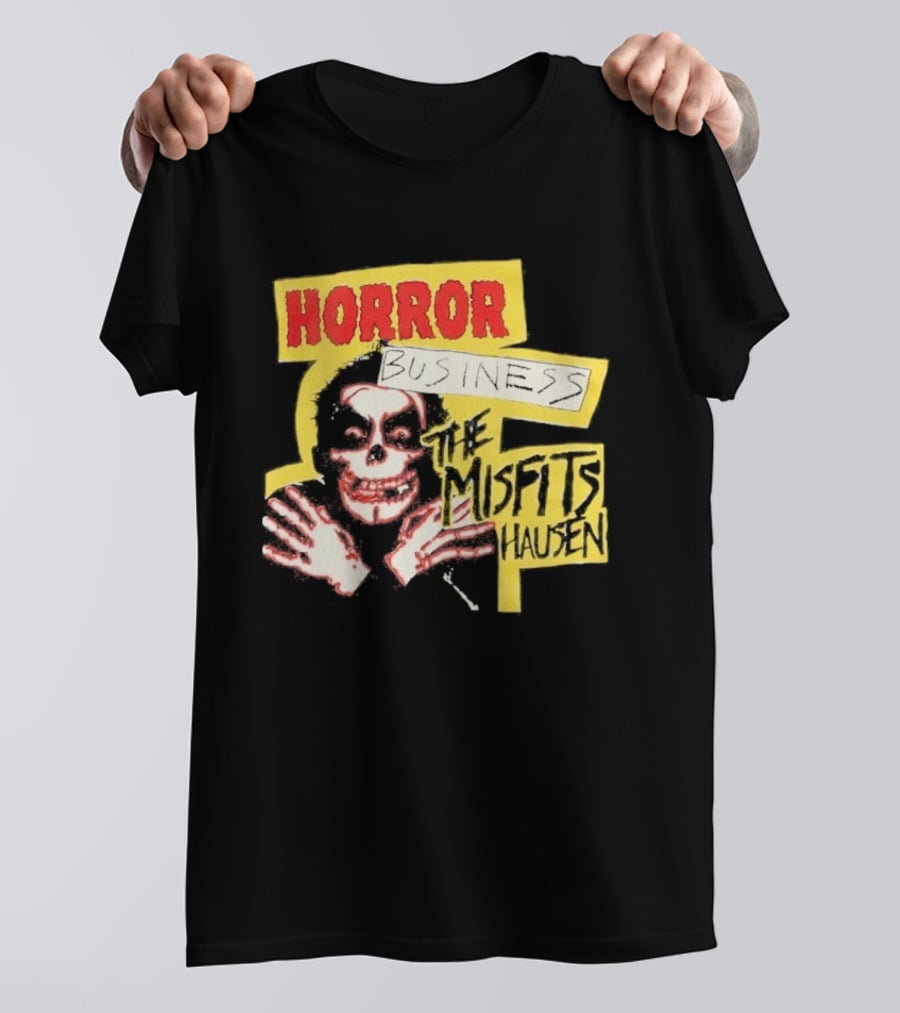 Middle Of Beyond Misfitshausen Misfits X Danhausen Horror Business Iconic Skull T-Shirt