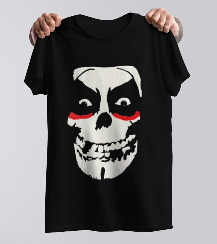 Misfits Danhausen Skull Face Design With Red Accents T-Shirt