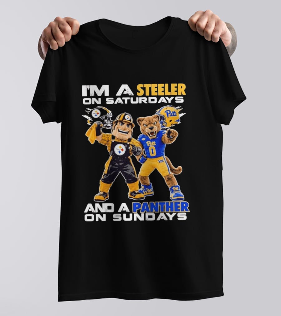 I'm A Steeler On Saturdays And A Panther On Sundays Pitt Panthers Pittsburgh Steelers T-Shirt