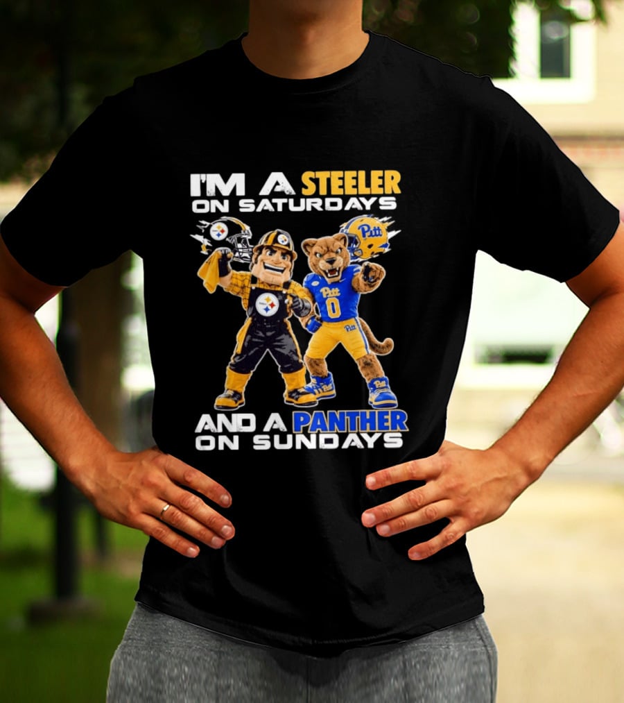 I'm A Steeler On Saturdays And A Panther On Sundays Pitt Panthers Pittsburgh Steelers T-Shirt