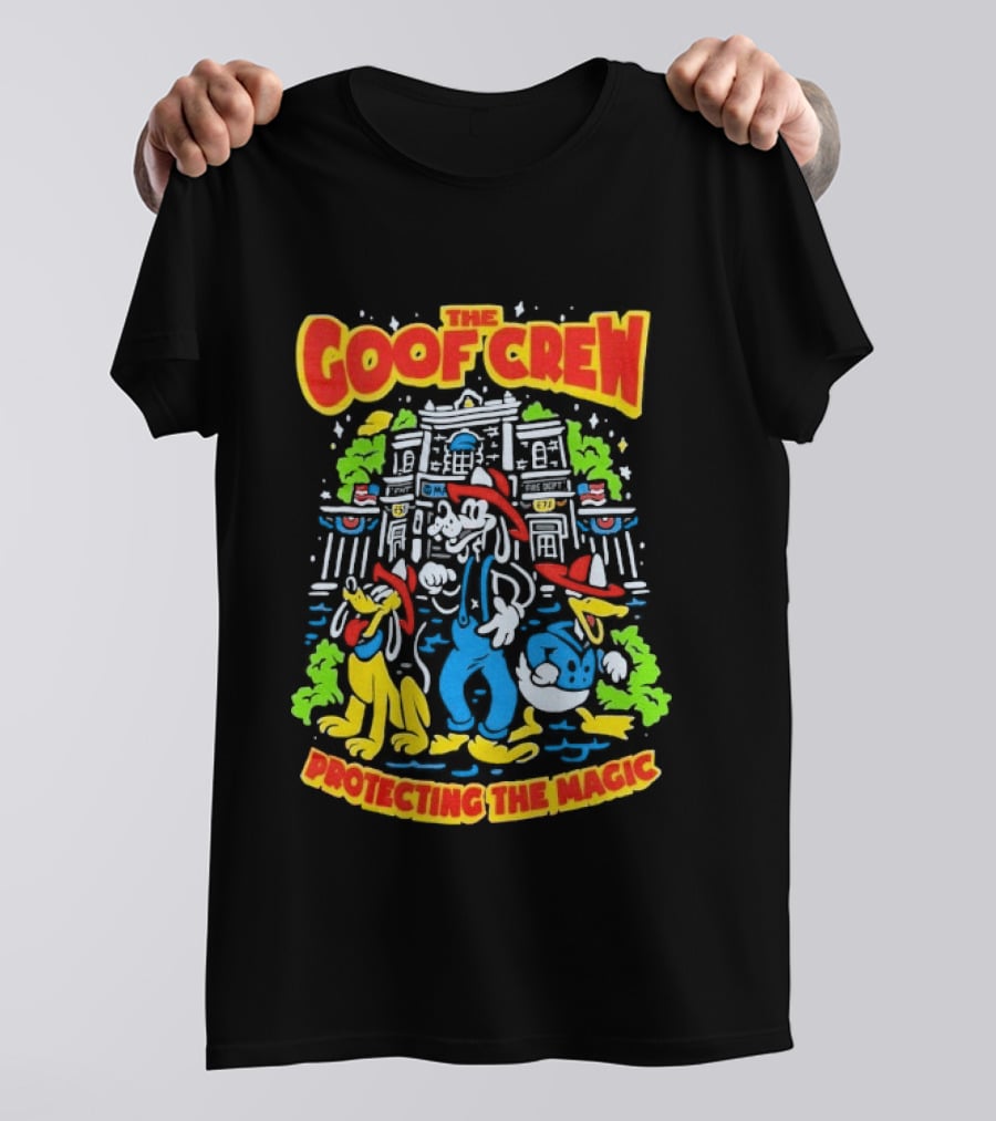 The Goof Crew Firehouse Protecting The Magic Pluto Donald Duck Disney T-Shirt