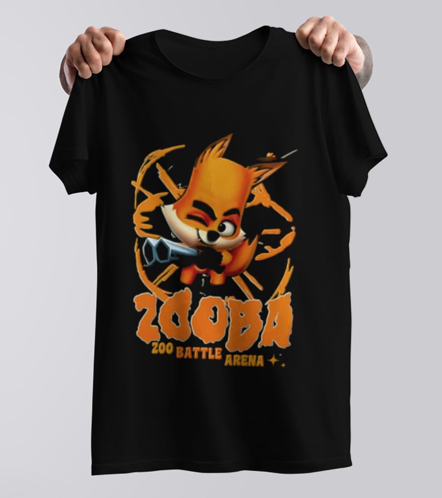 Zooba Zoo Battle Arena Fox Character With Orange And Blue T-Shirt