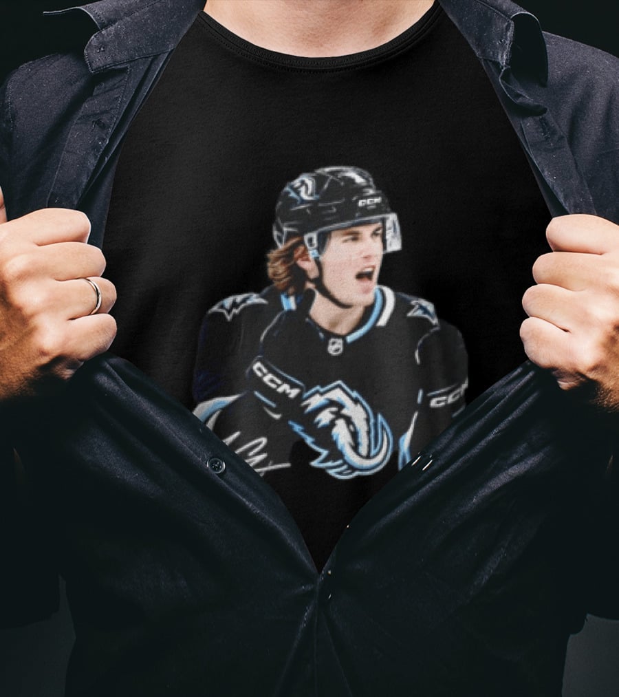 Arizona Coyotes Logan Cooley 92 Hockey Player Gesture CCM Jersey T-Shirt