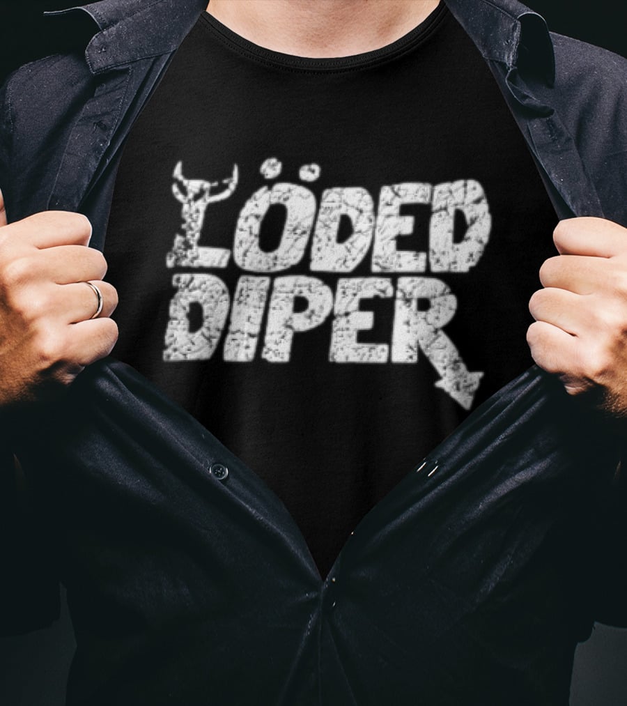 Loded Diper Distressed White Horns Diary Of A Wimpy Kid T-Shirt