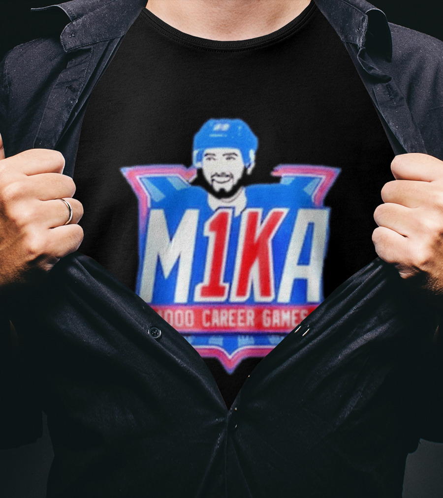 Mika Zibanejad 1000 Career Games M1KA New York Rangers T-Shirt