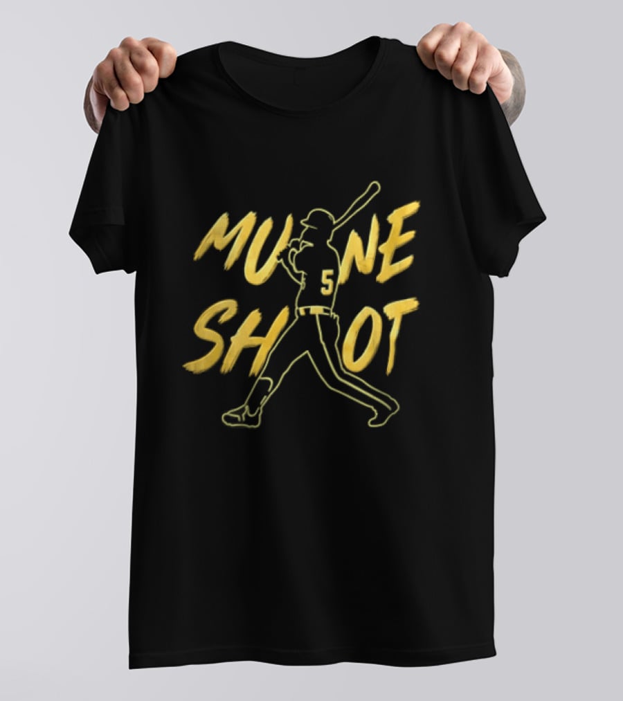 Mu Ne Shot 5 Baseball Player Swinging Bat T-Shirt