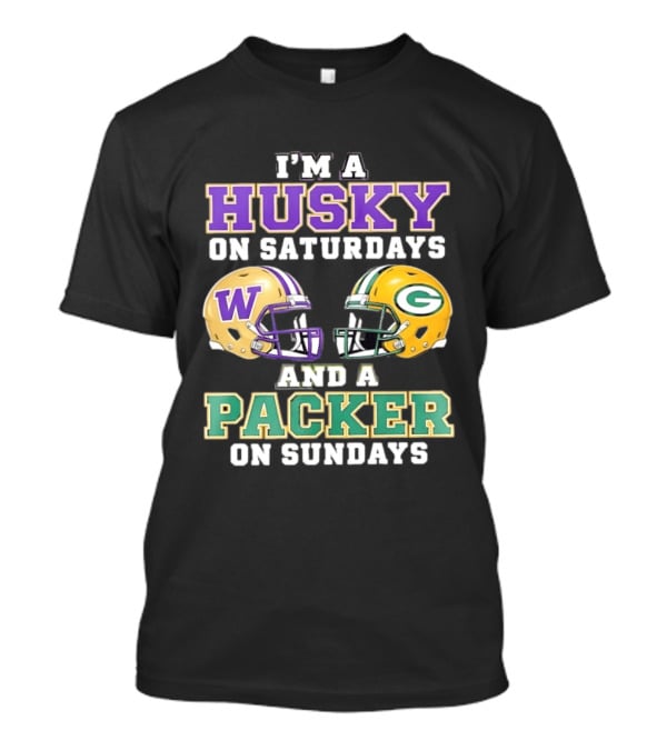 I'm A Husky On Saturdays And A Packer On Sundays W Logo G T-Shirt