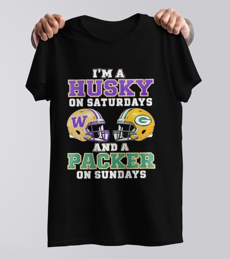 I'm A Husky On Saturdays And A Packer On Sundays W Logo G T-Shirt