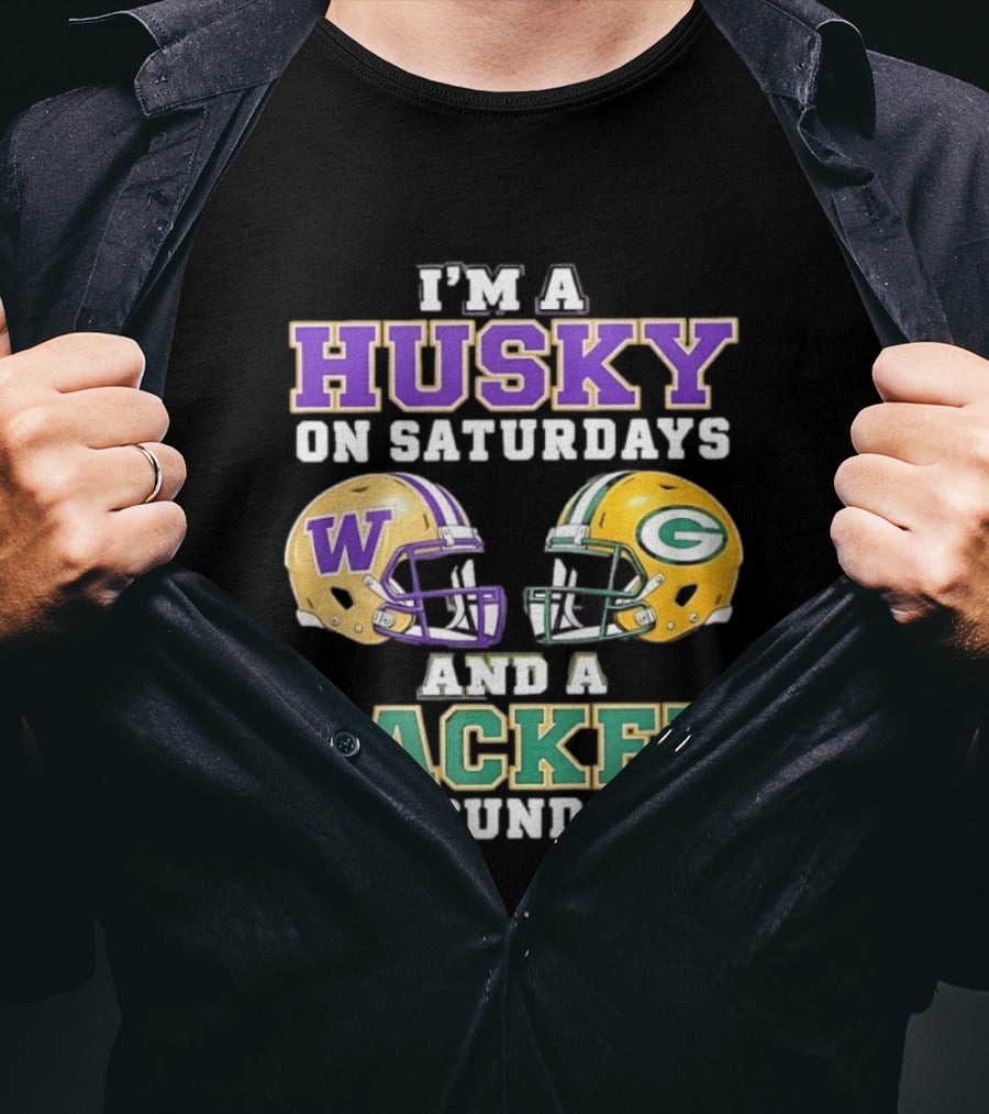 I'm A Husky On Saturdays And A Packer On Sundays W Logo G T-Shirt