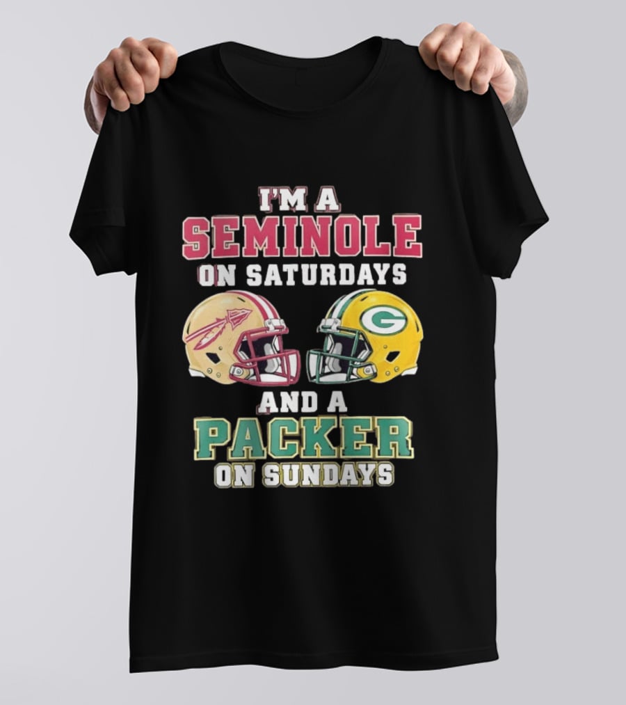 I'm A Seminole On Saturdays And A Packer On Sundays Helmet Team Spirit T-Shirt