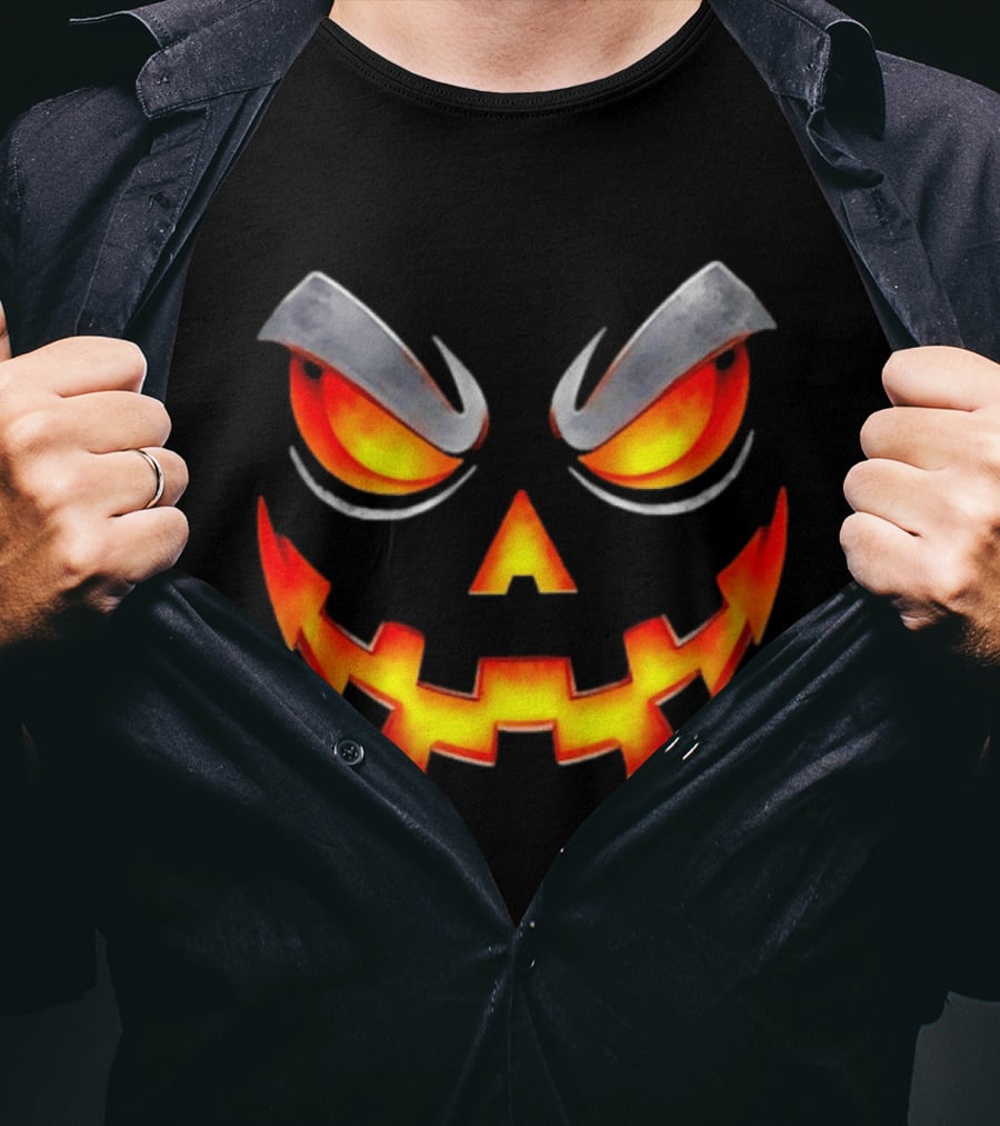 Pumpkin King Wicked Halloween 2026 Fiery Face Jack O' Lantern T-Shirt