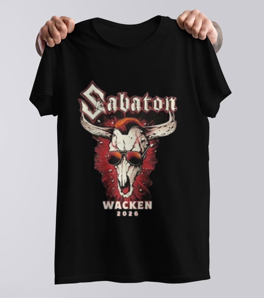Sabaton Wacken 2023 Skull Wearing Sunglasses T-Shirt