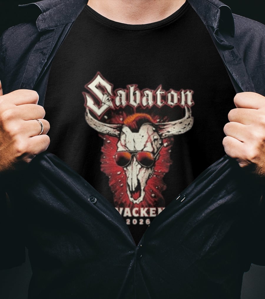Sabaton Wacken 2023 Skull Wearing Sunglasses T-Shirt