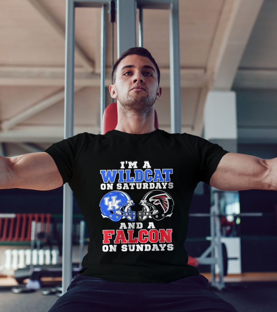 I'm A Wildcat On Saturdays And A Falcon On Sundays Kentucky And Atlanta Football Fan Gear T-Shirt