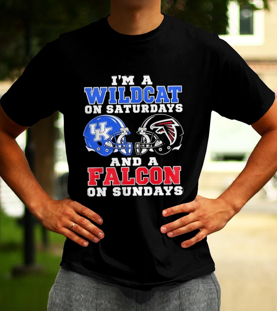 I'm A Wildcat On Saturdays And A Falcon On Sundays Kentucky And Atlanta Football Fan Gear T-Shirt