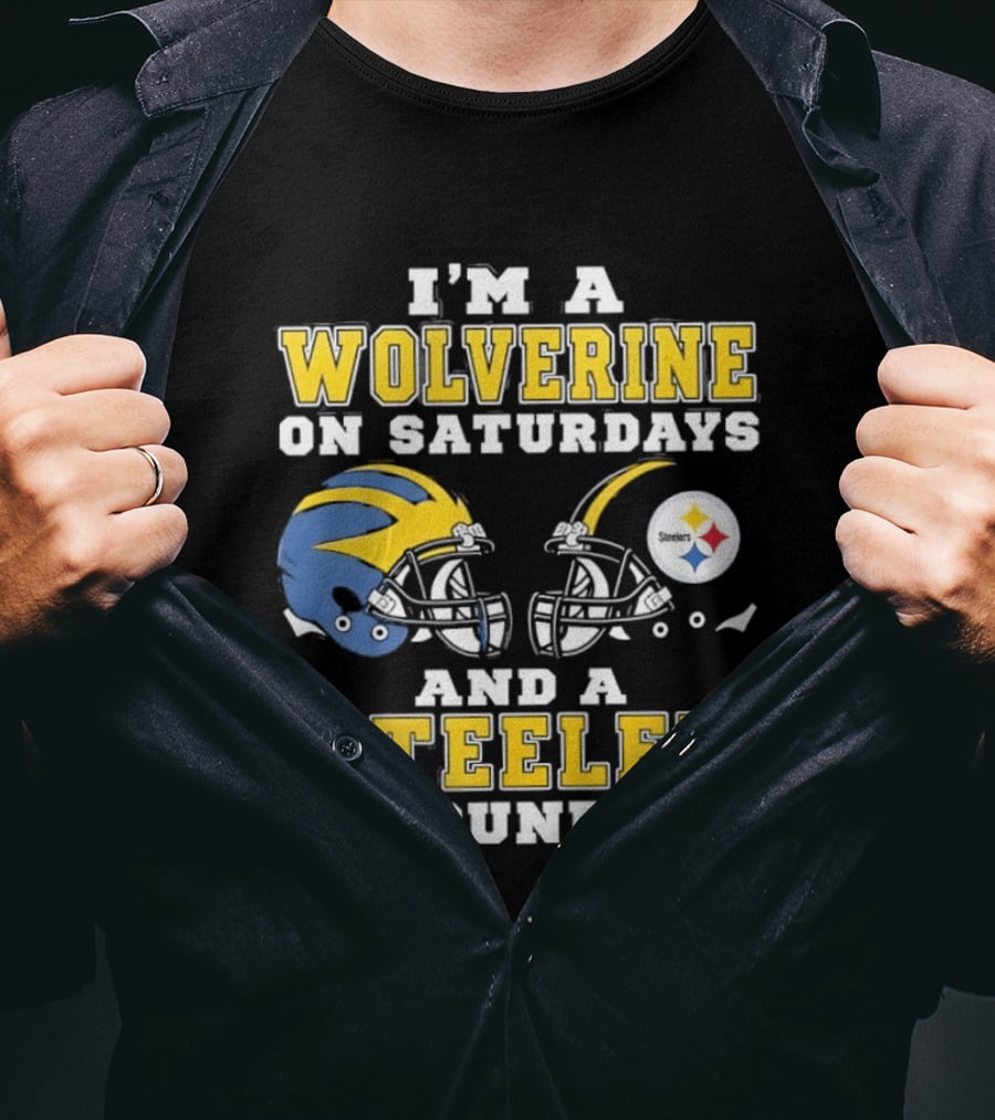 I'm A Wolverine On Saturdays And A Steeler On Sundays Football Fan Loyalty T-Shirt