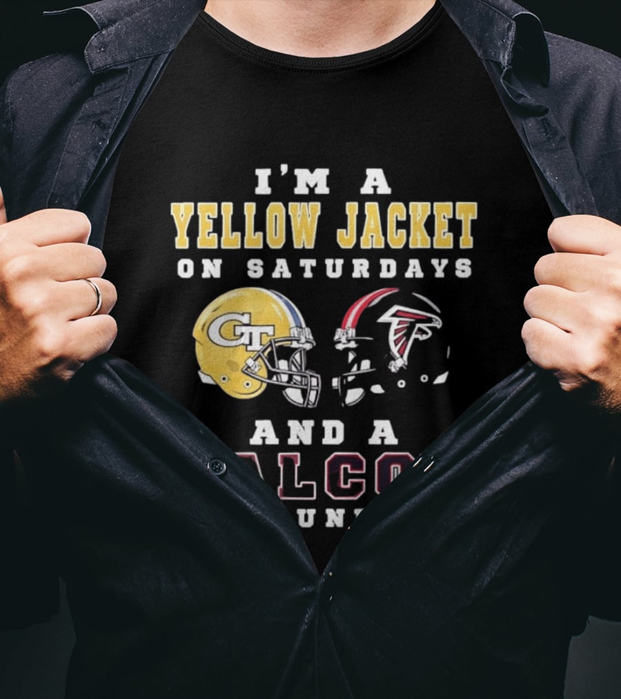 I'm A Yellow Jacket GT Helmet Saturdays Falcon Logo Sundays T-Shirt