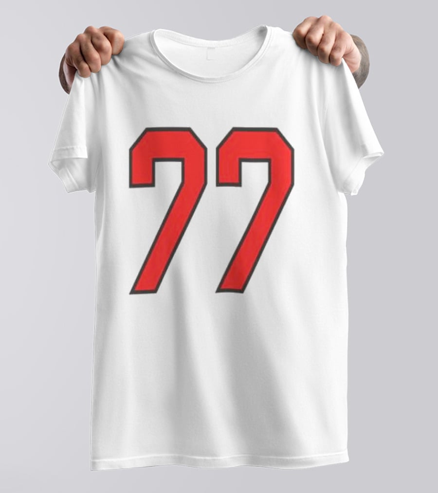 Sombr Tour Store 77 Red Ringer Classic Block Number T-Shirt