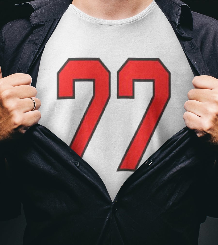 Sombr Tour Store 77 Red Ringer Classic Block Number T-Shirt