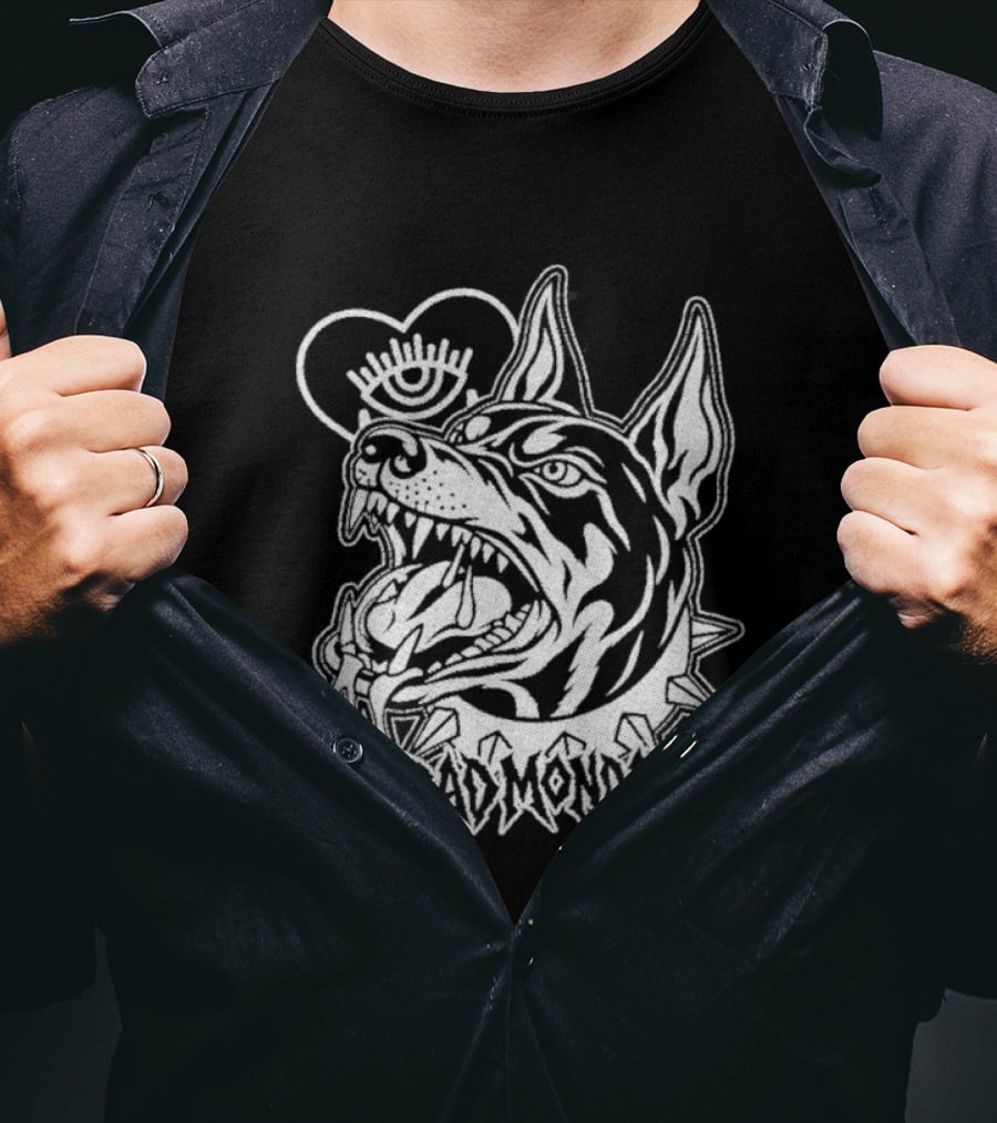 Bad Monday Bark Heavy Dog With Spiked Collar And Crown T-Shirt