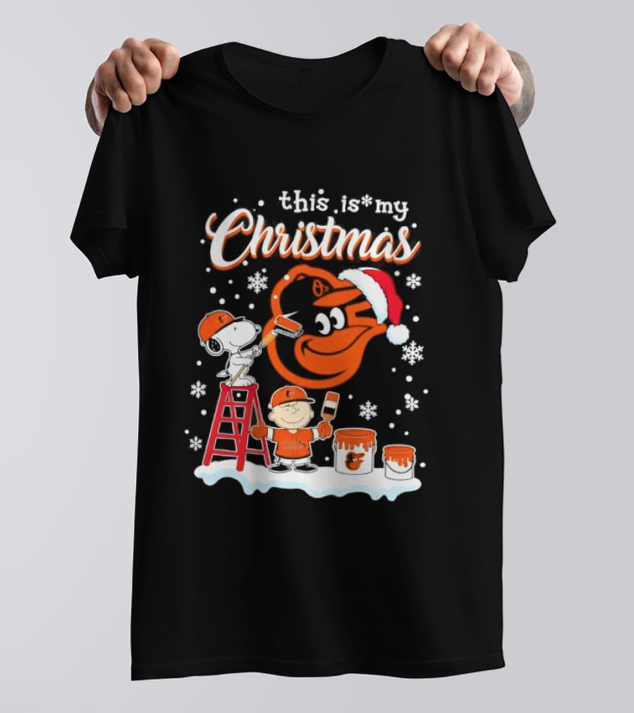 Baltimore Orioles Snoopy Woodstock Charlie Brown This Is My Christmas 2026 T-Shirt