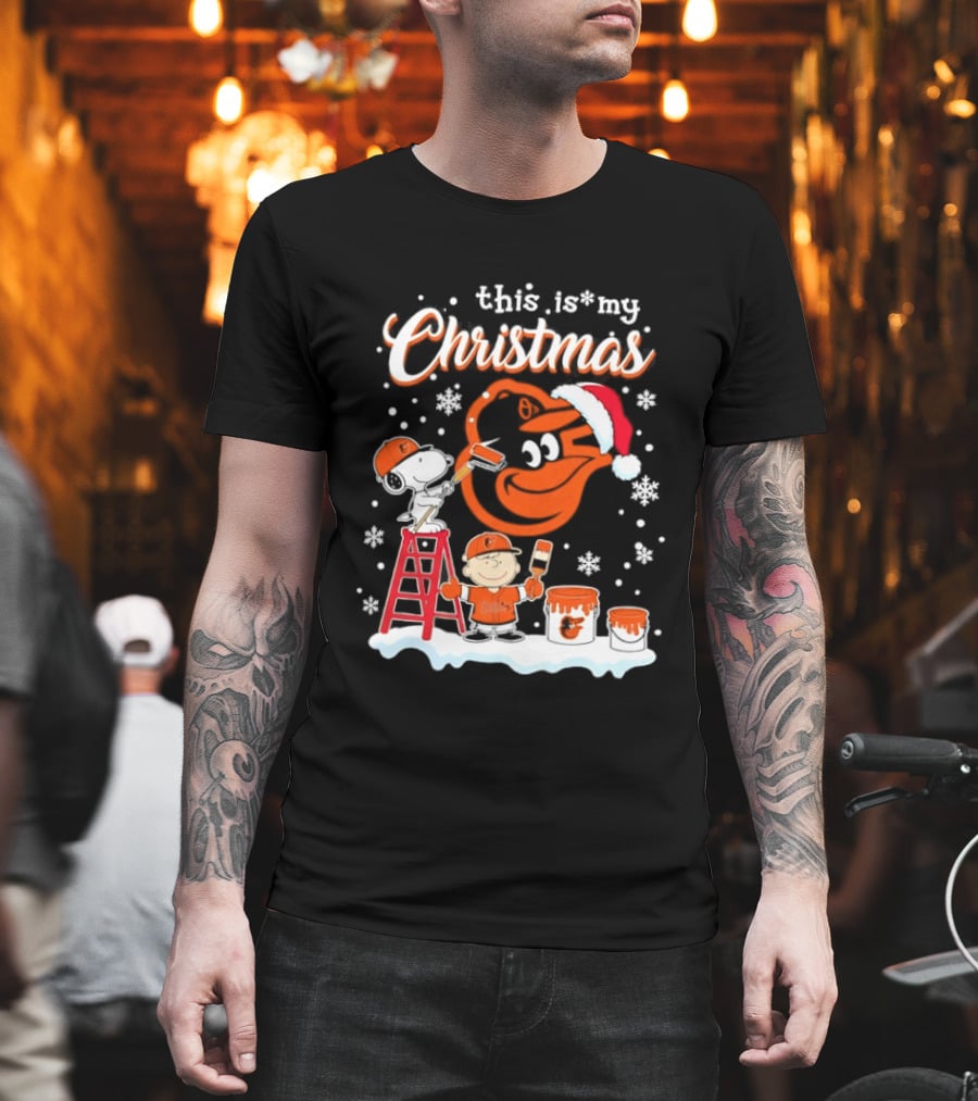 Baltimore Orioles Snoopy Woodstock Charlie Brown This Is My Christmas 2026 T-Shirt