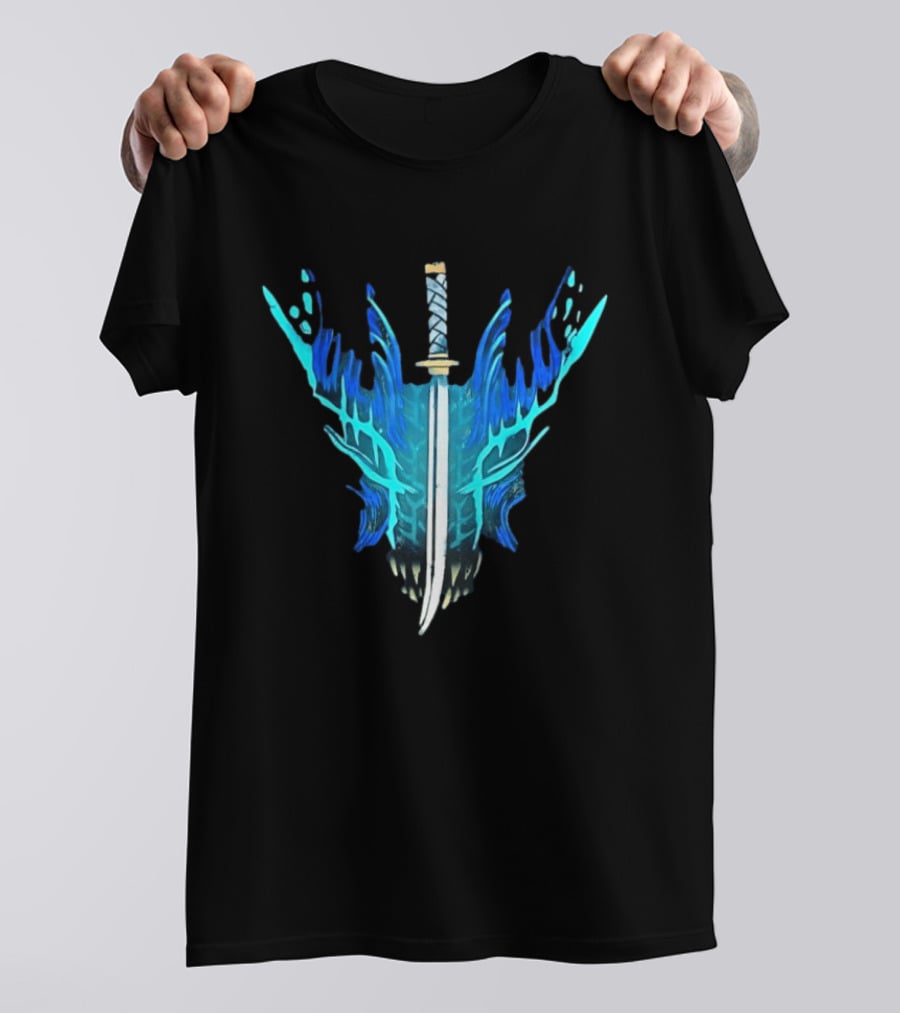 Devil May Cry 5 Vergil Yamato Sword Blue Flames T-Shirt