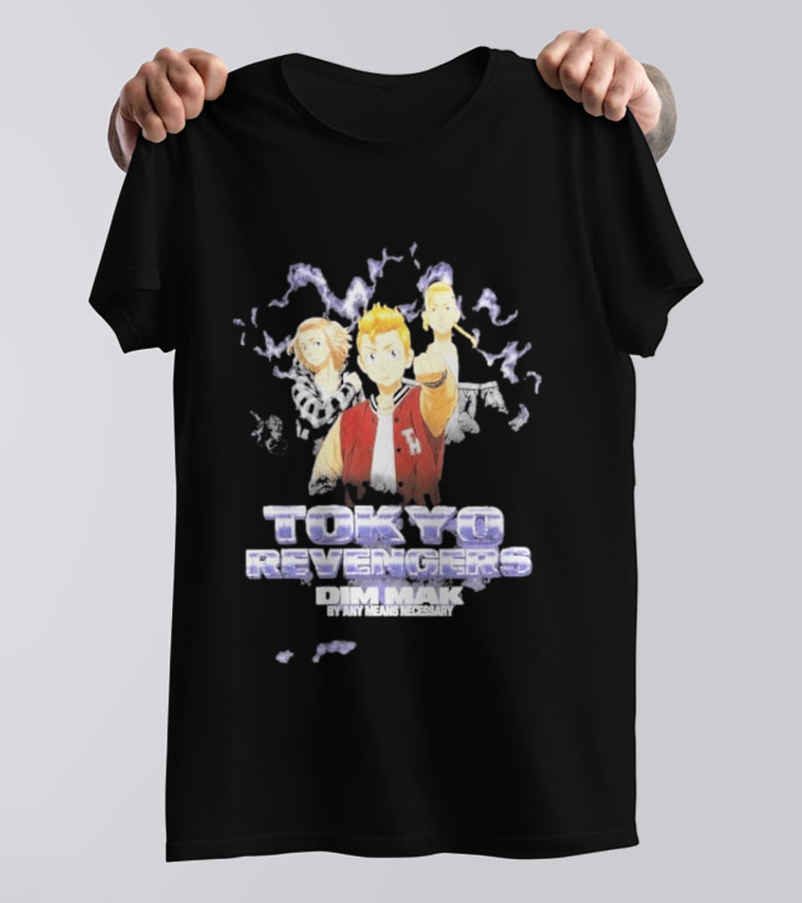 Tokyo Revengers Dim Mak By Any Means Necessary Trio Lighting T-Shirt