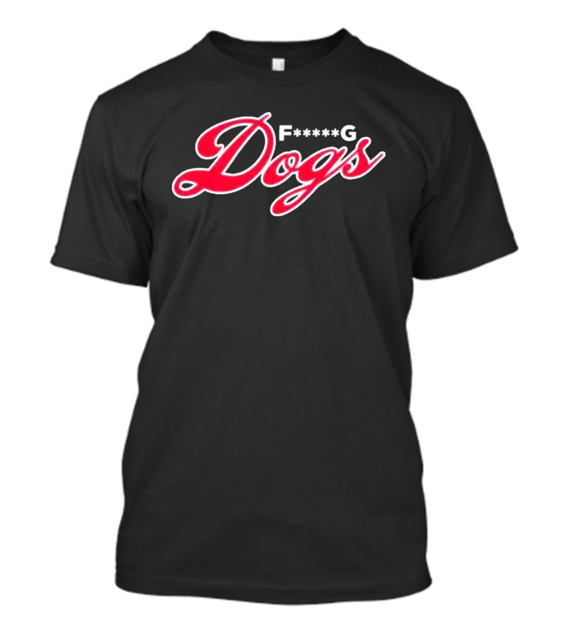 F G Dogs Red Script Bold Team Name Sportswear T-Shirt