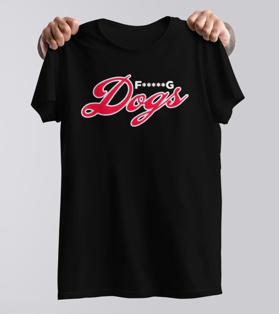 F G Dogs Red Script Bold Team Name Sportswear T-Shirt