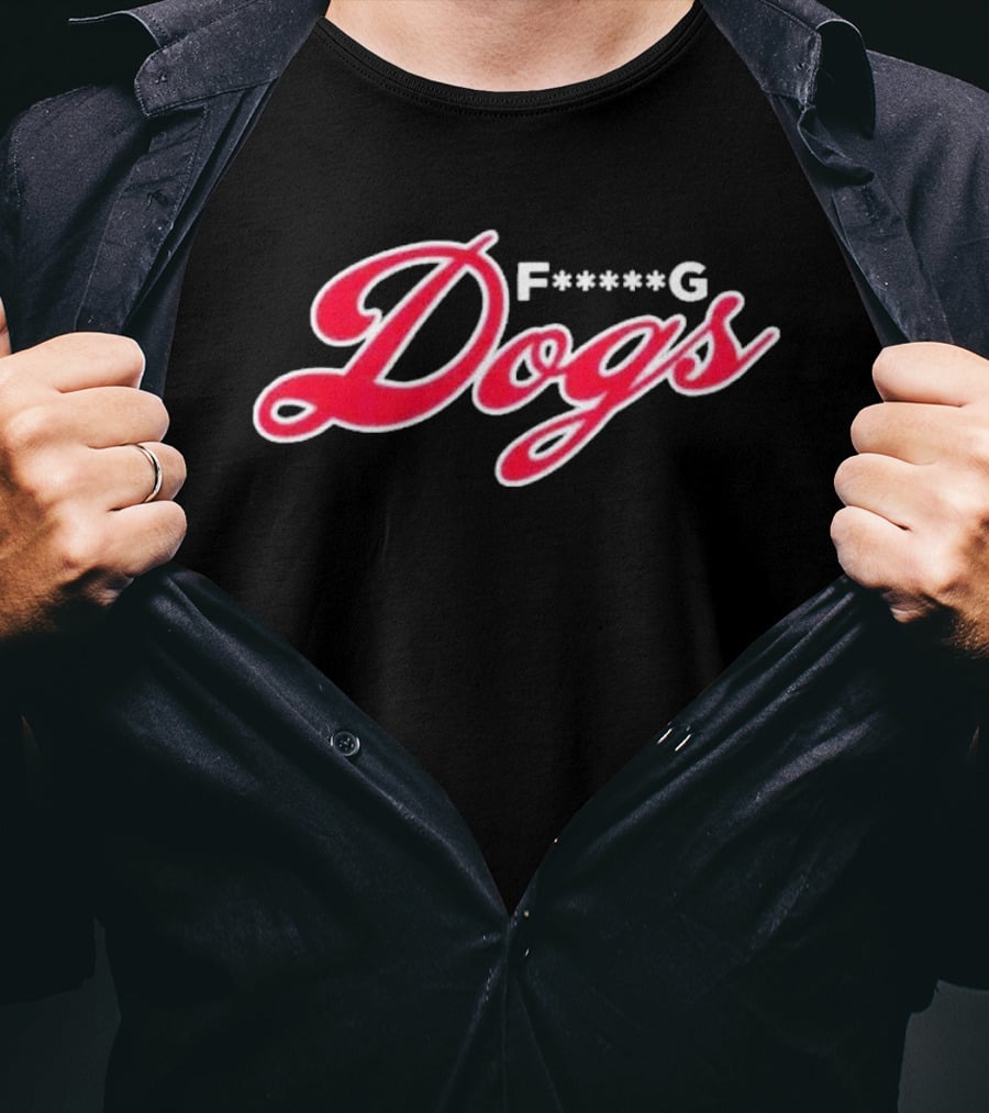 F G Dogs Red Script Bold Team Name Sportswear T-Shirt