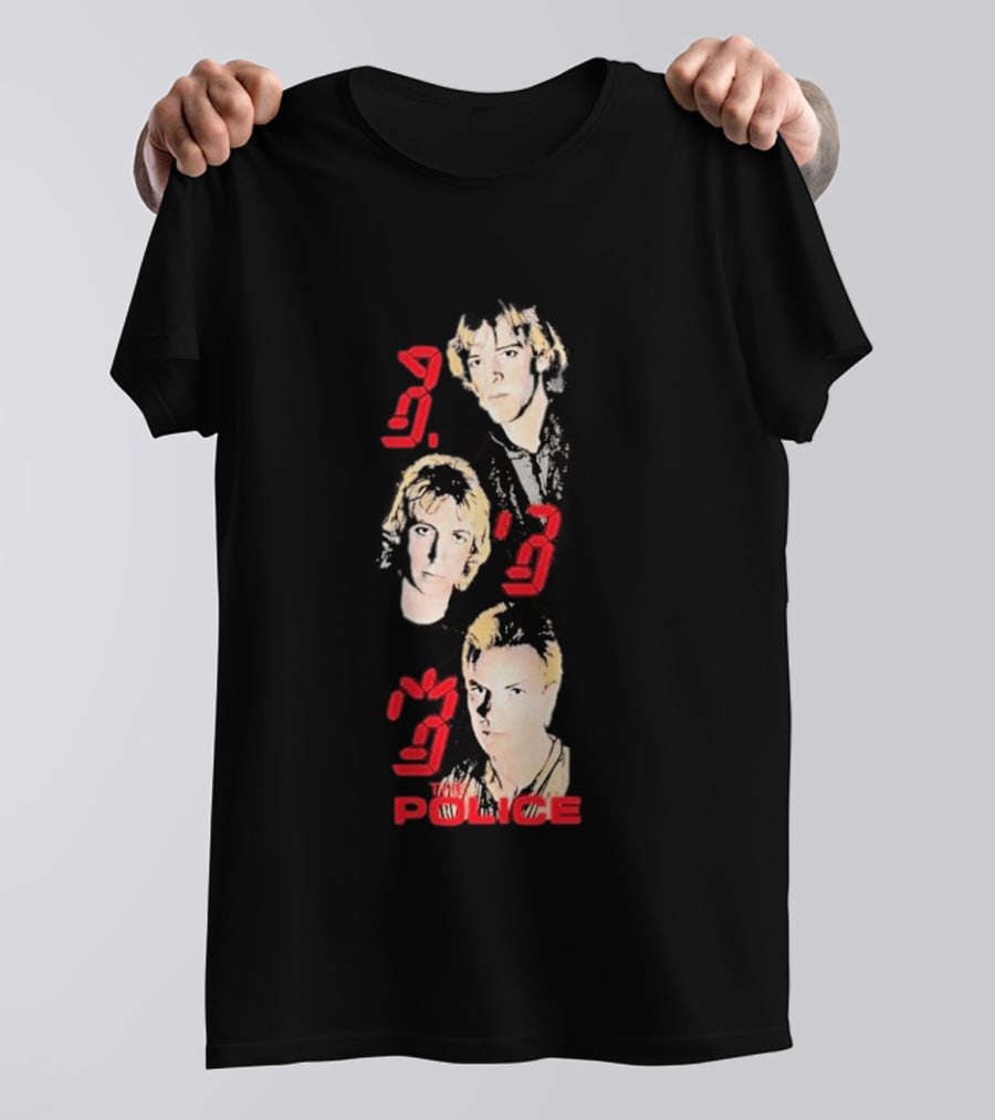 The Police Ghost In The Machine 45th Anniversary Faces Red Digital Numbers T-Shirt