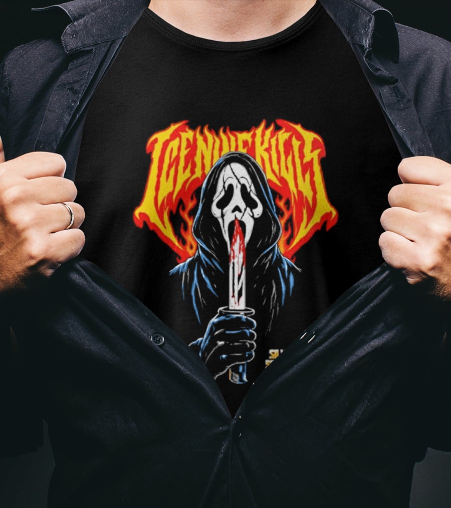 Ice Nine Kills Silver Scream Con V Ghost Mask Bloody Knife October 2 4 2026 DCU Center Worcester MA T-Shirt