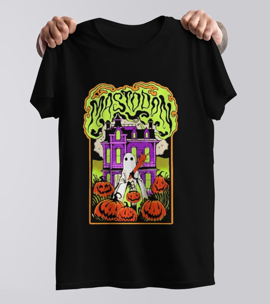 Mastodon Haunted Mansion Pumpkin Patch Halloween 2026 T-Shirt