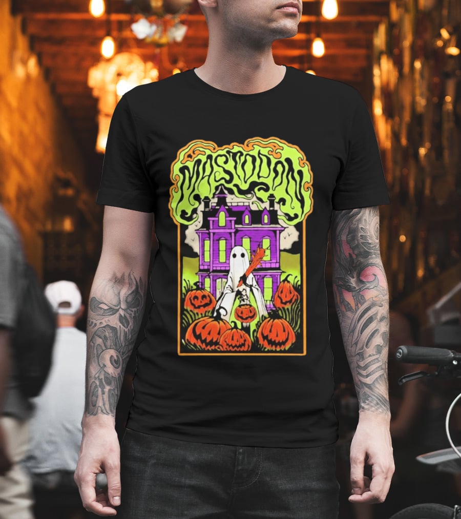 Mastodon Haunted Mansion Pumpkin Patch Halloween 2026 T-Shirt