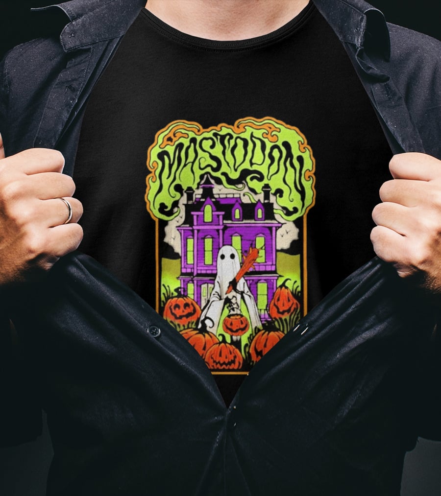 Mastodon Haunted Mansion Pumpkin Patch Halloween 2026 T-Shirt