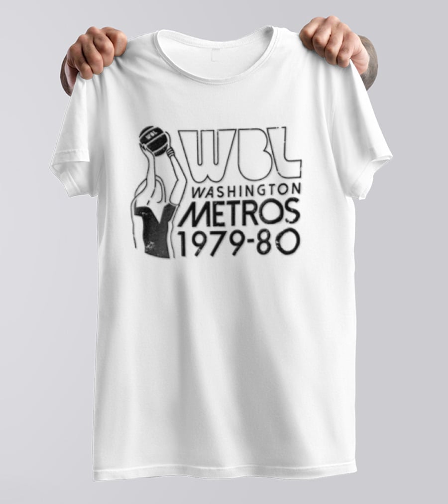 WBL Washington Metros 1979 80 Female Basketball Player Shooting Ball T-Shirt