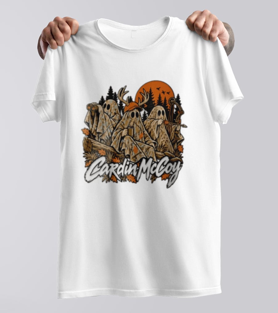 Cardin McCoy Three Ghosts Camouflage Hunting Forest Scene T-Shirt