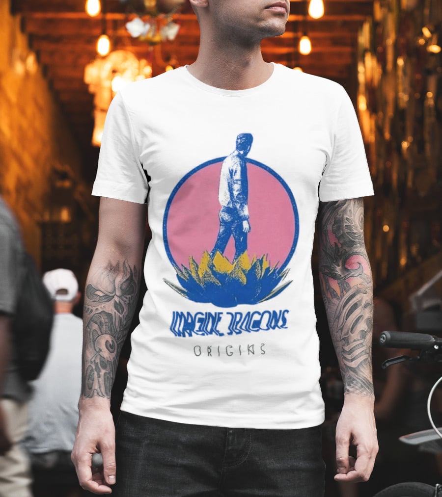 Imagine Dragons Origins Lotus Inverted Pink Circle T-Shirt